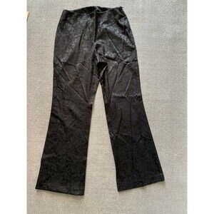 New York & Company Floral Dress Pants Size 4 Womens Black Zip side Waste